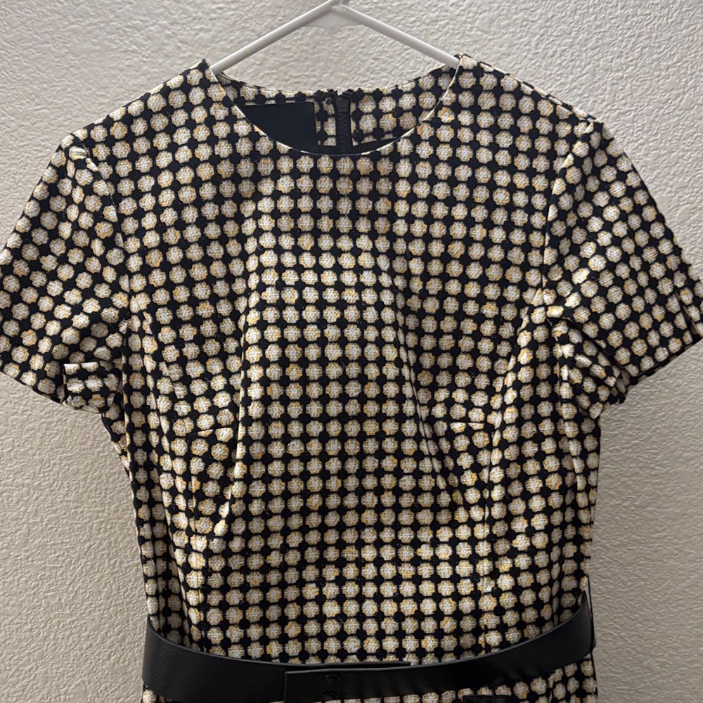 Vintage Carlisle Black and yellow Patterned Midi Dress - Picture 6 of 8
